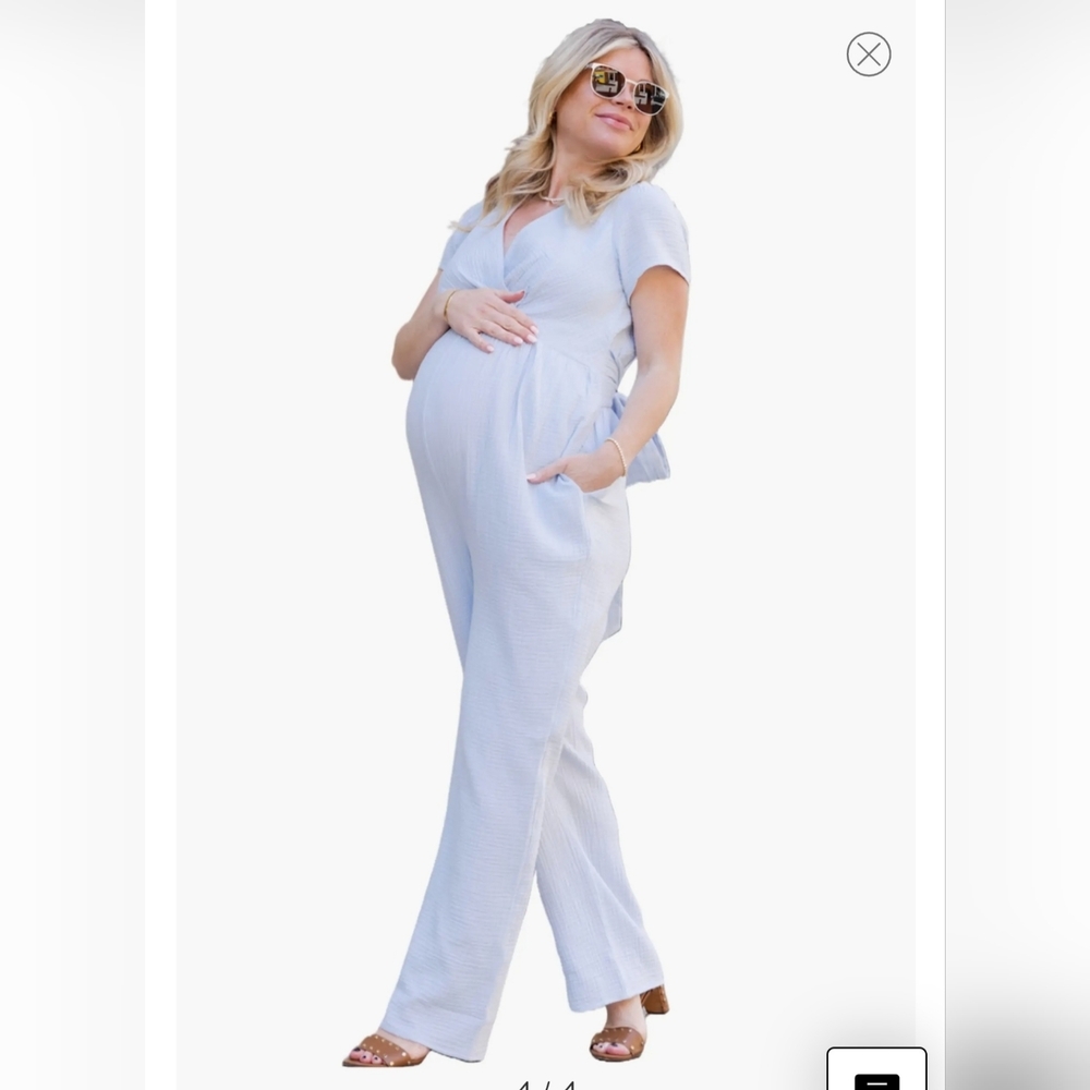 Emilia George Naomi Cotton Voile Maternity Jumpsuit
